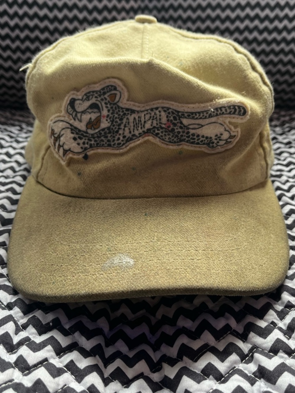 Ampal Creative OG Cheetah distressed canvas strapback hat